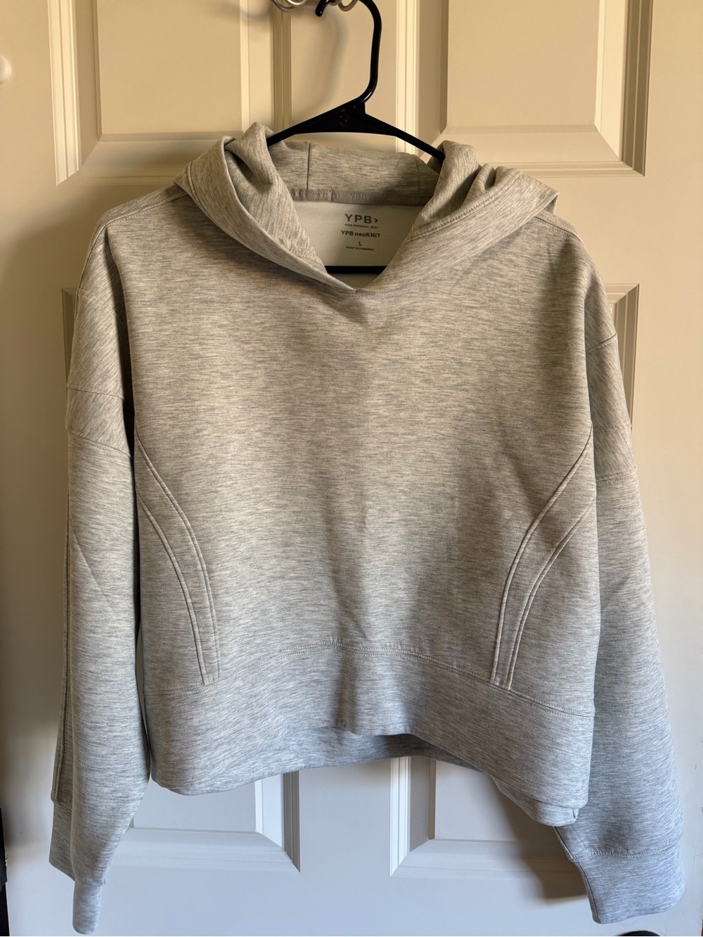 Abercrombie & Fitch Women’s YPB Neoknit Heather Gray Hooded Sweatshirt